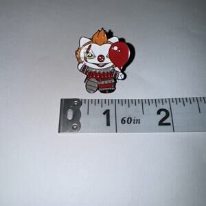 Kitty Cat IT with Red Balloon Pin Brooch